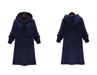 New 2016 Autumn Winter Women Hoodies Pullovers Slim Plus Thicking Velvet Hoody Sweatshirt Dress Long Hoodie