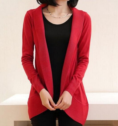 New 2016 Autumn Winter Women Fashion Long Sleeve Scarf Collar Casual Knitted Sweater Cardigans Winter Outwear Knitwear