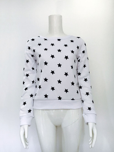 New 2016 Autumn Winter Star Print Hoodies Women Plus Size Thicken Warm Sweatshirt Pullover Casual Mujer Female Sudadera Hoodies