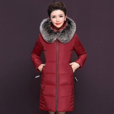 Warm Winter Coat Women Real Raccoon Fur Collar Cotton Jackets Female 2017 New Down Parkas Hooded Thicken Outerwear Down jacket