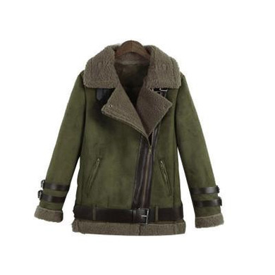 New 2016 Winter Women Shearling Coats Faux Suede Leather Jackets Coat Faux Lambs Wool Patchwork Coat Outerwear S-XXL W893