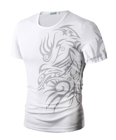 New 2016 Summer Fashion Brand Tattoo style T Shirts for Men Novelty Dragon Printing Tattoo Male O-Neck T Shirts Size M-XXXL