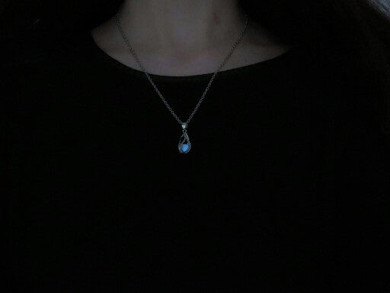 Luminous Water Drop Stone Beads Charm Necklace
