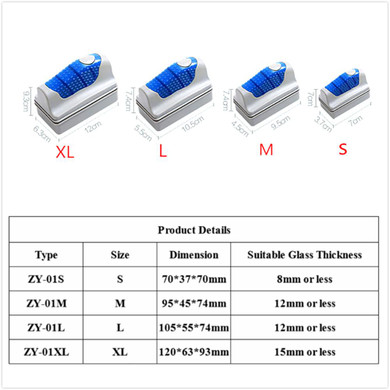 Aquarium Algae Scraper - Magnetic Glass Cleaner Brush