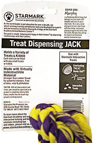 Treat Dispensing Dog Toy -  Starmark Treat Dispensing Jack Treat Dispensing Dog Toy -  Starmark Treat Dispensing Jack