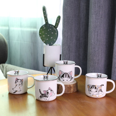 Super Cute Cat Animal Cartoon Coffee Cup Kitten Milk Mug Creative Ceramic Tea Mugs Breakfast Drinkware Novelty Nice Gifts