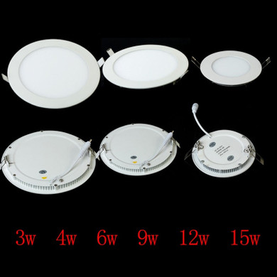 Dimmable Ultra thin 10pcs/lot 3W/4W/6W/9W/12W/15W/25W LED Ceiling Recessed Grid Downlight/Slim Round Panel Light