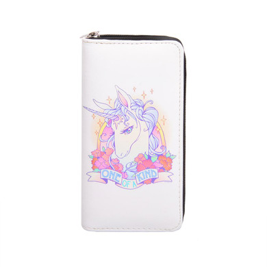 OSWEGO Cartoon Printed Unicorn Women Long Wallet Female Long Clutch Zipper Coin Purse Card Holder Phone Bag Portefeuille femme