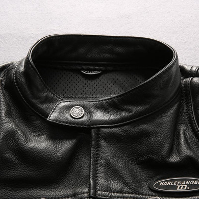 HARLEY ANGEL 2017 New Arrival Professional motorcycle genuine leather jacket men cowskin men's biker jacket  black coat