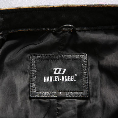 HARLEY ANGEL 2017 New Arrival men's Vintage genuine cowskin motorcycle leather jacket with  biker jacket for men black coat