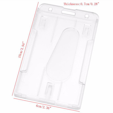 Hard Plastic ID Access Card Cover Credit Card Case Badge Holder Double Side