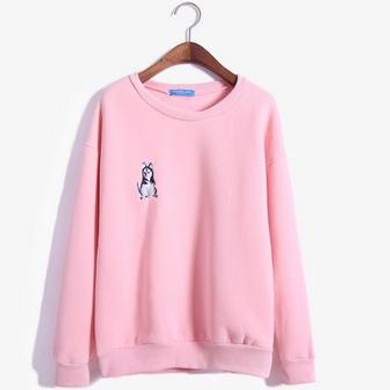harajuku sweatshirt women 2018 korean style autumn husky puppy cute winter embroidery Shiba Inu puppies kawaii dog hoodies women