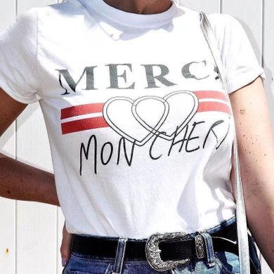 Harajuku Summer White T Shirt Women's 2018 Merci Heart printed tshirt Female Korean Style T-shirt Tops Tee Streetwear Clothes