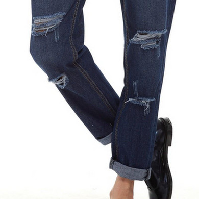 Harajuku Ripped Holes Jeans for Women with Pockets Denim Vaqueros Mujer 5XL Plus Size Pantalon 2017 Spring Wrarm Harem Trousers