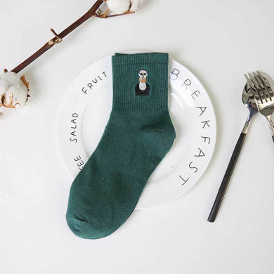 Harajuku Fashion Cartoon Character Togue Art Socks Women Hipster Cactus Pattterned Socks Funny Cotton Short Ankle Socks Female