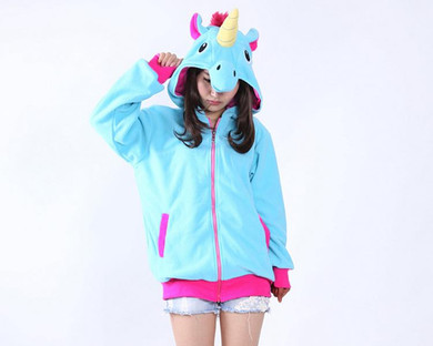 Harajuku 2018 New Fashion Cartoon Unicorn Sweatshirts Tracksuits Novelty Women Hooded Hoodies Unicornio Moletom Jacket