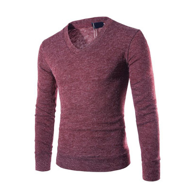 NIBESSER 2017 Autumn Pullover Sweater Men Plush Long Sleeve V-Neck Knitted Sweater Male Casual Slim Soft Sweater For Men