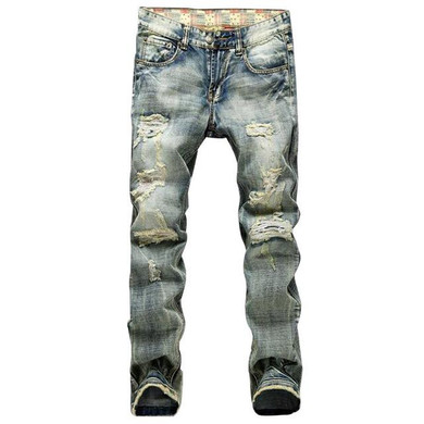 News Fashion Mens Ripped Jeans Pants Slim Fit Distressed Denim Joggers Male Brand Designer Destroyed Jean Trousers