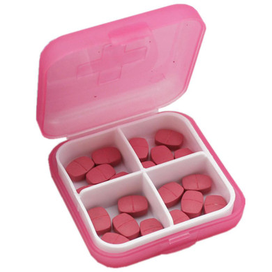NewestMini 4 Slots Portable Medical Pill Box Drug Medicine Case Organizer New Storage Box F906