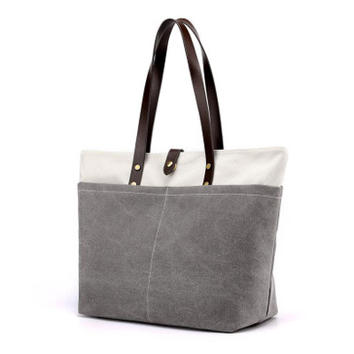 Women's Casual Color Canvas Matching Large Capacity Multi-pocket Zipper Handbags