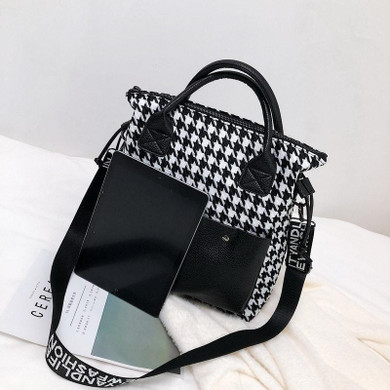 Women's Casual Contrast Color Large Capacity High Quality Zipper Handbags
