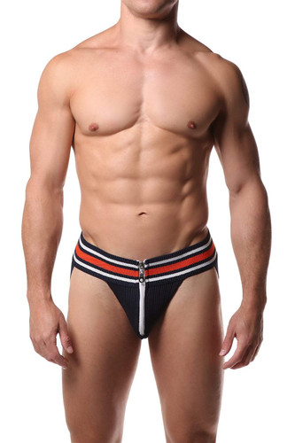 Pistol Pete Navy Zip-Up Jockstrap