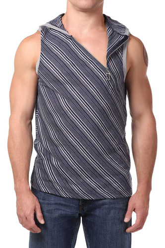 Pistol Pete Navy Magnetic Zip Up Sleeveless Hoodie