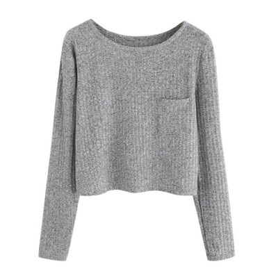 FEITONG Fashion Womens Sweatshirts Long Sleeve O Neck Pocket Sweatshirt Casual Solid color Pullover Elegant Casual Tops Tumblr