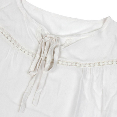 Feitong Boho Women Long Sleeve White Blouse 2017 Casual Loose Flare Sleeve Hippie Lace Hollow Blouses Shirts Top Blusas feminina