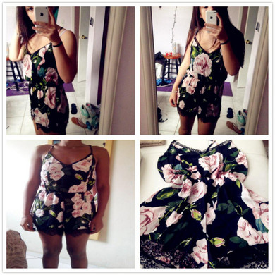 Feitong 2017 macacao feminino Summer Sexy Lace Halter V Neck Floral Playsuit Shorts Rompers Womens Bodysuit Overall Jumpsuits Feitong 2017 macacao feminino Summer Sexy Lace Halter V Neck Floral Playsuit Shorts Rompers Womens Bodysuit Overall Jumpsuits