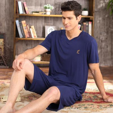 Cotton Short sleeves Pajamas Men Summer Cotton Shorts Sleepwear Male Pajama Set Mens Pyjamas
