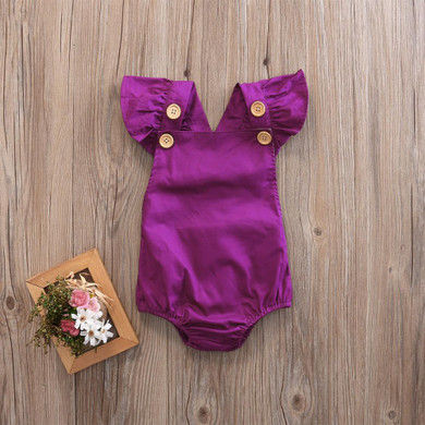 Cotton Ruffles Wine Romper baby clothing 2017 Newborn Baby Girl Infant Romper Jumpsuit Sunsuit Outfits