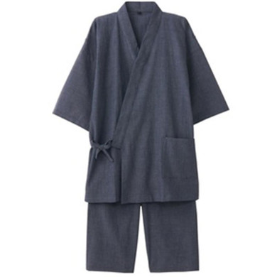 Cotton Kimono Men Pajamas Suit Mens Robes Tracksuit Three Quarter Trousers Sleep Homewear Kimono Pajama Sets