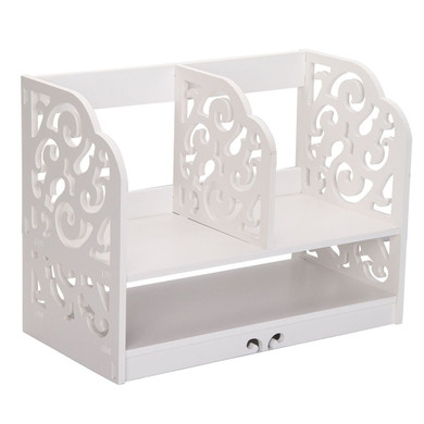 Home Office White Wooden Desk Tidy Stationery Pen Organiser Holder Shabby Chic Pattern:Filigree