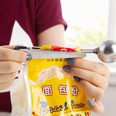 Home Multifunction Stainless Steel Coffee Scoop With Clip Coffee Tea Measuring Cup Ground Coffee Scoop Spoon