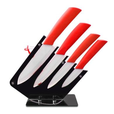 Home Ceramic Knife with Holder Kitchen Set 3" 4" 5" 6" Inch+ Peeler+Holder White Zirconia Blade Kitchen Knife good quality