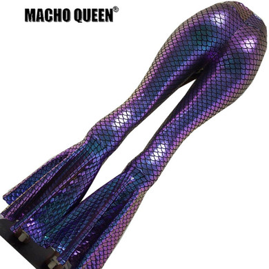 Holographic Boho Dance Leggings Mermaid Costumes Clothing Women Flare Bell Bottom Pants Leggings Rave Festival Clothes Outfits