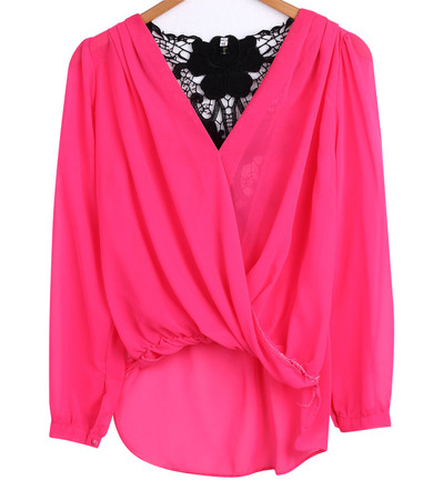 hirigin women New Fashion Sexy Casual Blouse Loose shirt Fashion Women V-neck Tops Tee Long Sleeve lace back Shirt