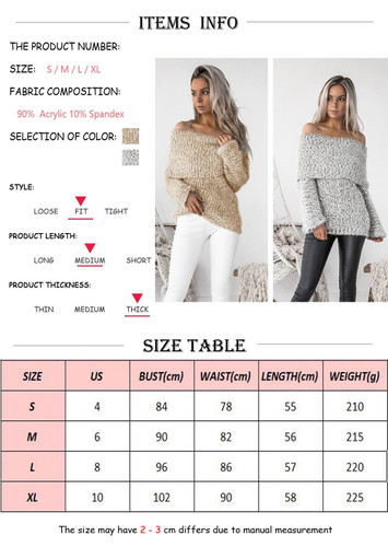 HIRIGIN 2017 Autumn Women Off Shoulder Sweater Female Casual Long Sleeve Knitted Sweater Outwear Solid Sweater Top for Women