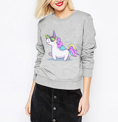 hipster kawaii Unicorn hoodies for women 2017 hot Anime cute print sweatshirts autumn winter hip-hop fleece brand tracksuits mma
