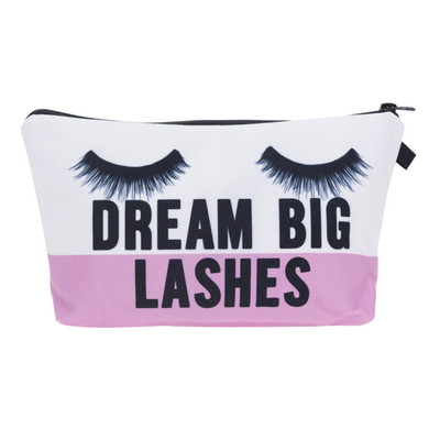 HIPSTEEN Fashion Women Cosmetic Makeup Bag Case Eyelash Letter Pattern Polyester Travel Make Up Organizer Storage Bag