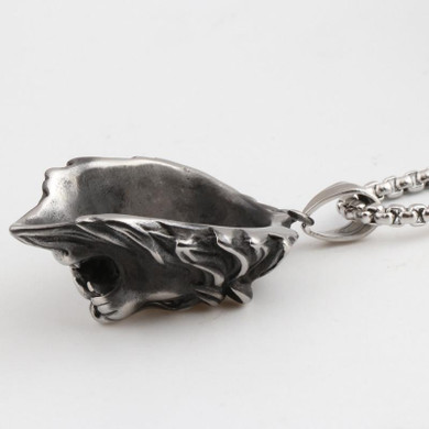 Hip Hop Lion Head Pendant Necklace For Men Luxury Stainless Steel Male Jewelry Friendship Gift