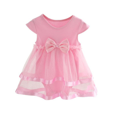2017 Newborn Summer Baby Dress Summer Cotton Bow Baby Rompers For Girl Kids Infant Princess Clothes Baby Girls