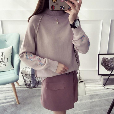 2017 New Women's Coarse Wool Sweater Warm Spring Autumn Winter Casual Sleeved Pullover