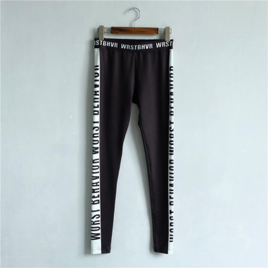 2017 new women spring monogrammed casual pants Leggings black letter pants Leggings fashion fitness Leggings sporting Leggings