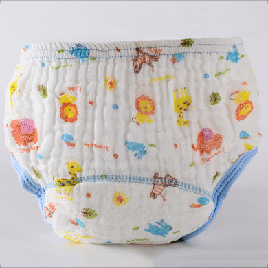 Baby Wash Gauze Anti-side Leakage Cloth Diaper Baby Cartoon Printing Learning Pants Infant Printing Training Pants Trx0076
