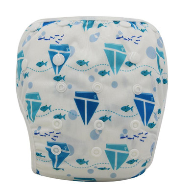 Baby Swimwear Washable Swim Diaper Cover Cloth Pants Reusable Baby Diapers Adjustable Infant Boy Girl Swimsuit Toddler Nappies