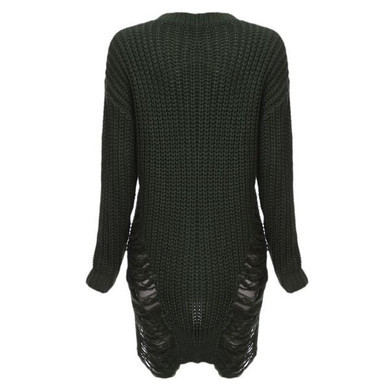AZULINA Sexy Ripped Knitted Sweater Dress Women Winter 2016 Warm Party Club Dresses Bodycon Mini Short Jumper Dress vestidos