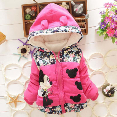 Belababy Baby Girls Jackets 2017 Children Autumn Thick Warm Coat Kids Cartoon Outerwear Warm Hooded Jackets For Girls