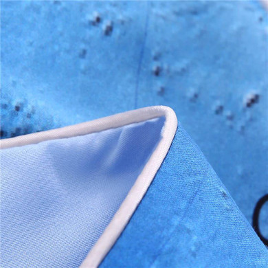 BeddingOutlet World Map Bedding Set Vivid Printed Blue Bed Cover Twill Cozy Home Textiles Multi Sizes 3pcs